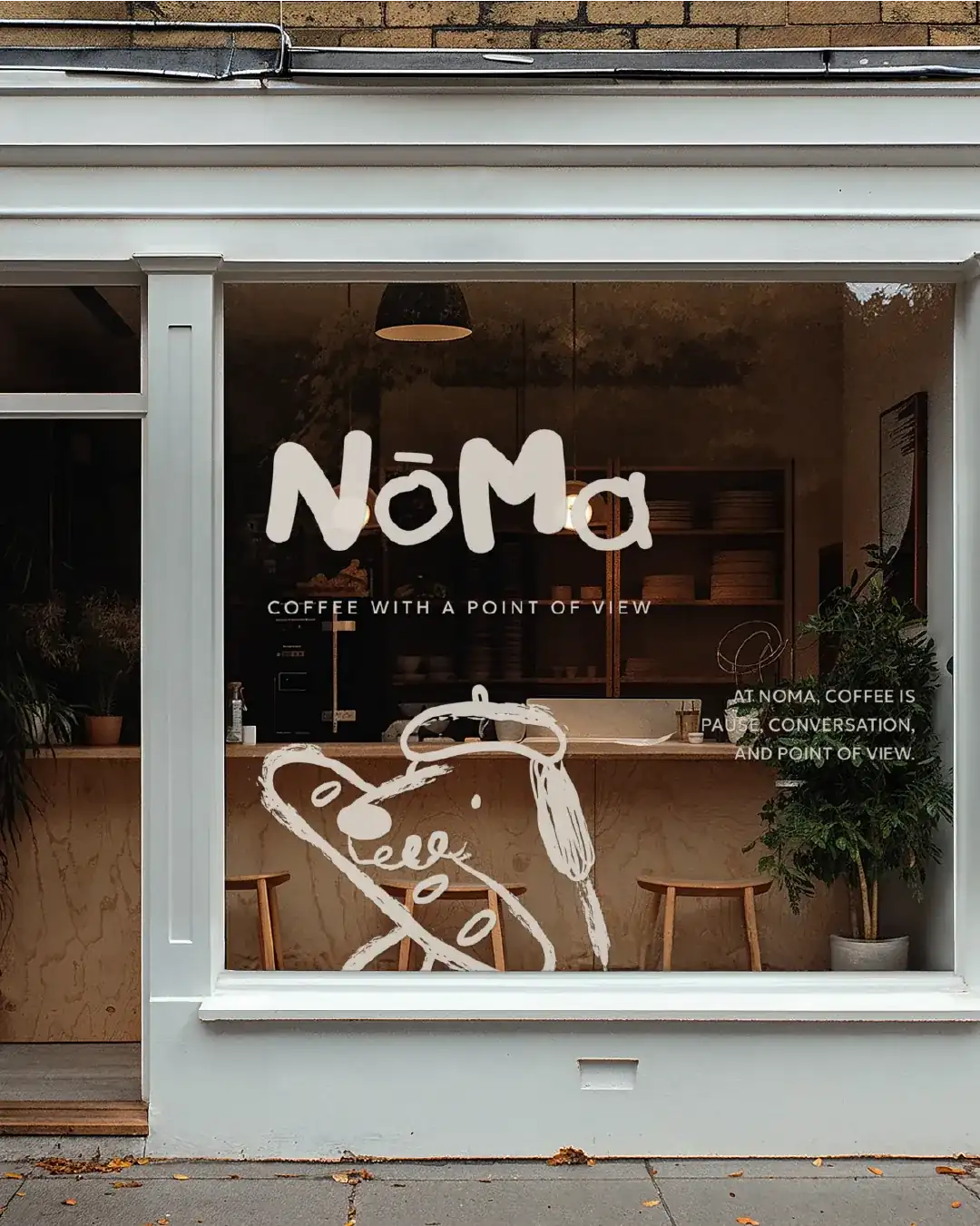 NoMo storefront branding in a clean editorial composition